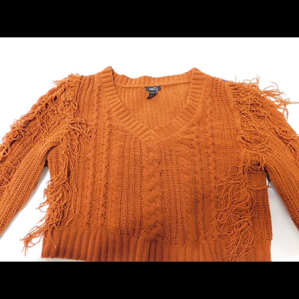 Fringe knit sweater